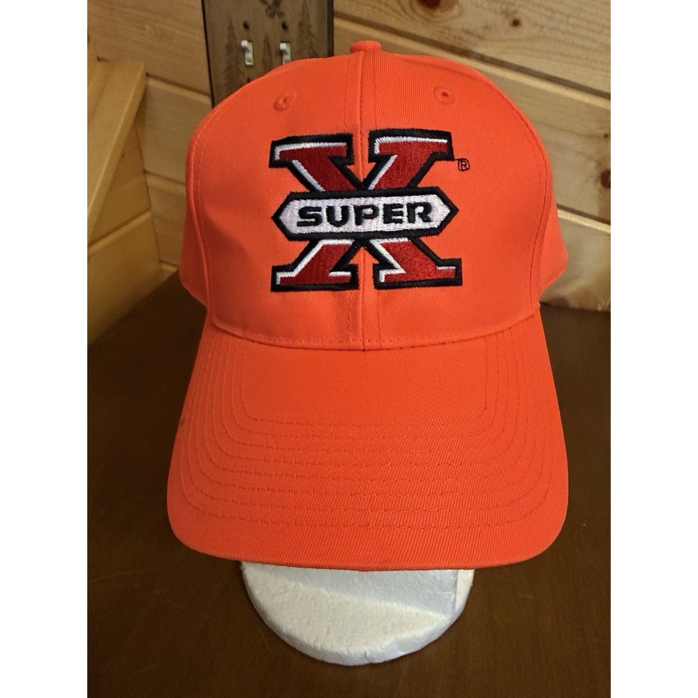 Winchester Super X Blaze Orange Trucker Hat Cap Snap Back White Logo